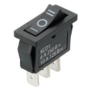 Переключатель клавишный KCD1-103 250В AC/DC, 1P, 6А, (3с), ON-OFF-ON, с нейтральным положением, черный, Mini TDM