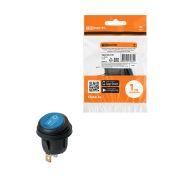 Выключатель клавишный круглый KCD2-101N/FS 250В AC/DC, 1P, 6А, (3с), ON-OFF, черный корпус, синяя клавиша с LED подсветкой, IP54 TDM