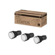 STATUS Лампа сигнальная AD-22DS, LED, d22 мм, 24-440 В AC/DC, IP65, белый TDM