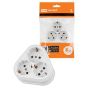 Розетка треугольная 2П+3 открытой установки IP20 16A белая «Ладога» TDM