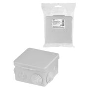 Распаячная коробка ОП для прямого монтажа 80х80х50 мм, крышка, IP54, 7 вх. инд. штрихкод TDM