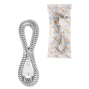 Шнур сетевой с вилкой в тканевой оплетке ПВС-ВП 2x0,75мм2 1,8м, 1400 Вт б/з белый TDM