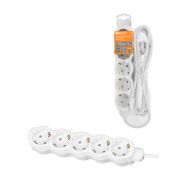 Удлинитель бытовой «Люкс» 5 гнезд, 10 м, с/з, с з/ш, ПВС 3х1,5 мм2, 16 А, 250 В, 3700 Вт TDM У1-63173