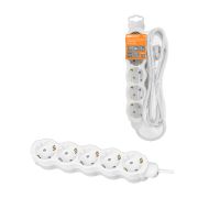 Удлинитель бытовой «Люкс» 5 гнезд, 5 м, с/з, с з/ш, ПВС 3х1 мм2, 16 А, 250 В, 3500 Вт TDM У1-53054