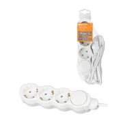 Удлинитель бытовой «Люкс» с выкл., 3 гнезда, 10 м, с/з, с з/ш, ПВС 3х1,5 мм2, 16 А, 250 В, 3700 Вт TDM У1-23221