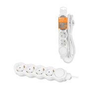 Удлинитель бытовой «Люкс» с выкл., 4 гнезда, 10 м, с/з, с з/ш, ПВС 3х1,5 мм2, 16 А, 250 В, 3700 Вт TDM У1-43222