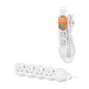 Удлинитель бытовой «Люкс» с выкл., 4 гнезда, 5 м, с/з, с з/ш, ПВС 3х1 мм2, 16 А, 250 В, 3500 Вт TDM У1-43059