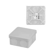 Распаячная коробка, двухкомпонентная, ОП 80х80х40 мм, IP66, 8 вх., серая, инд. штрихкод TDM