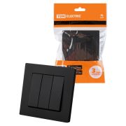 Выключатель 3-х кл. 10А черный «Сенеж» TDM