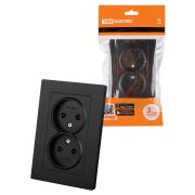 Розетка двойная 2П 10А 250В черная «Сенеж» TDM
