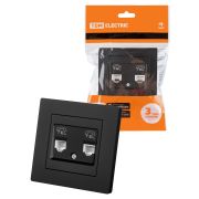 Розетка двойная телефонная RJ11 черная «Сенеж» TDM