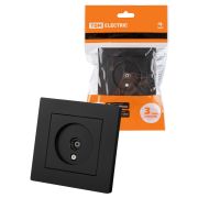 Розетка телевизионная простая (0-2400МГц, «мама») черная «Сенеж» TDM