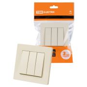 Выключатель 3-х кл. 10А сл. кость «Сенеж» TDM