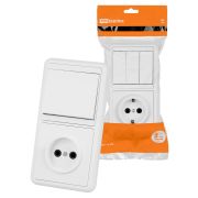 Блок комбинированный БКВР 3-х кл. выкл + розетка с/з TDM