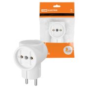 Тройник 3х2П 16А 250B ЕВРО белый «Ретро» (карболит) TDM