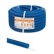 Труба гофрированная ПНД d 25 с зондом (25 м) легкая 350Н синяя TDM