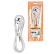 Шнур сетевой с вилкой ПВС-ВП 3х1,5мм² 1,5м с/з белый TDM