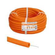 Труба гофрированная ПНД d 16 с зондом (25 м) легкая 350Н оранжевая TDM