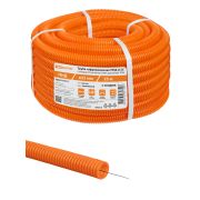 Труба гофрированная ПНД d 25 с зондом (25 м) легкая 350Н оранжевая TDM