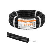 Труба гофрированная ПНД d 16 с зондом (5 м) легкая 350Н черная TDM