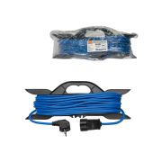 Удлинитель-шнур на рамке силовой У1-12037 ПВС синий 3500 Вт с/з, 20м, штепс. гнездо Народный