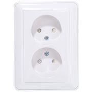 Розетка 2-м СП W59 16А IP20 без заземл. защ. шторки бел. SE RS16-254-18