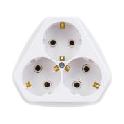 Розетка 3-м ОП РА10/16-833 16А IP20 с заземл. бел. Кунцево 5921