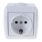 Розетка 1-м ОП Nata 16А IP20 с заземл. керамика бел. LEZARD 710-0200-122