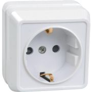 Розетка 1-м ОП Октава РС20-3-ОБ 16А IP20 с заземл. бел. GENERICA ERO11-K01-16-DC