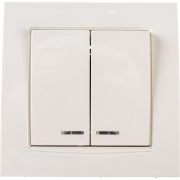 Выключатель 2-кл. СП Бриллиант 10А IP20 с подсветкой сл. кость UNIVersal 7948639