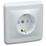 Розетка 1-м СП Вега РСш10-3-ВБ с заземл. контактом и защ. штор 16А бел. GENERICA ERV14-K01-16-DM