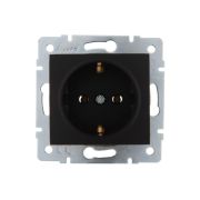 Розетка 1-м СП Karina с заземл. термопласт механизм черн. бархат LEZARD 707-4288-122B